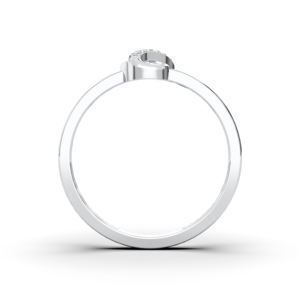 0.03 Carat F-G/VS Lab Grown Round Cut Diamond <b>Ring</b> Prong <b>Set</b> in Platinum with Fancy/Modern Design <b>for</b> <b>Women</b> - Product Image 2