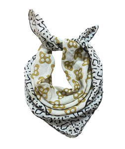 Organic Cotton Handmade Block Printed <b>Square</b> Bandana <b>Scarf</b> Floral Pattern Natural Dyed Vibrant Color Breathable High Quality - Product Image 1