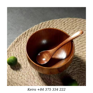 Tazón de Madera de Acacia Estilo Rústico para Servir Alimentos, Exhibición en Mesa y Uso en el Comedor, Vietnam - Product Image 2