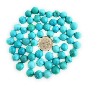 Arizona Turquoise Rond Cabochon Naturel Arizona Turquoise Cabochon Forme Ronde Lâche Gemme Flatback Pour Faire Des Bijoux - Product Image 4