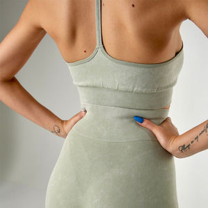 Vêtements de sport personnalisés sans couture pour femmes Fitness débardeur côtelé ensemble d'entraînement course à pied Fitness sport Yoga ensemble court - Product Image 6