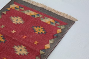 Traditional Indian Cotton Durry <b>Rug</b> Geometric Pattern Washable for <b>Bedroom</b> and Living Room - Product Image 3