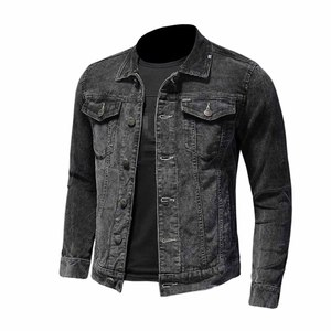 Streetwear vierge à la mode plaine vintage lavage à l'acide jeans veste dtf imprimé lavage denim jeans veste hommes - Product Image 1
