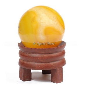 Estatuilla de cristal de orgonita tallada en esfera de ágata de ónix amarillo de alta demanda para decoración del hogar Reiki piedras preciosas curativas India amor - Product Image 1