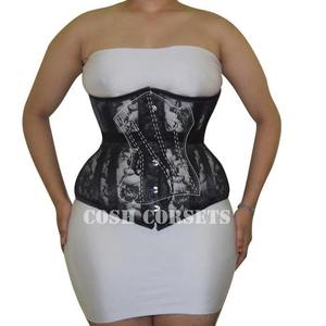 <b>Corsets</b> Body Shaper <b>Underbust</b> Extreme Curvy Steelboned Black Floral Mesh Party Wear <b>Corset</b> Manufacturer From Pakistan - Product Image 1