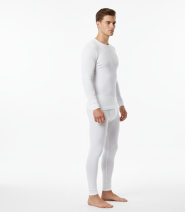 FrostHaven White <b>Men</b> <b>Thermal</b> Suit Full Sleeve Soft Breathable Fabric Built for Consistent Winter Comfort - Product Image 6