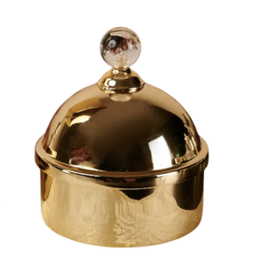 Gold Plated Top Acrylic Base Premium Quality Modern Metal Arabic Date Bowl Set Eco-Friendly Durable Kitchen Serveware <b>with</b> <b>Lids</b> - Product Image 6