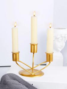 Bougeoir décoratif de mariage d'or en métal de conception nouvelle et simple de DSH. - Product Image 6