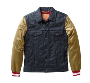 Veste d'université en denim satiné brodée à imprimé personnalisé veste d'hiver respirante à séchage rapide pour hommes veste de baseball universitaire pour hommes - Product Image 2