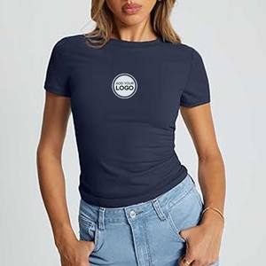 Tops cortos de entrenamiento, camisetas atléticas de manga corta para gimnasio, camisetas de cuello redondo - Product Image 4