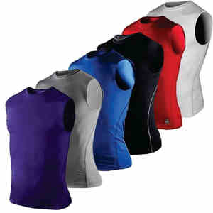 Venta al por mayor de ropa de gimnasio para hombres personalizada ropa activa Fitness deportes Dry Fit entrenamiento camiseta sin mangas de alta calidad con bolsillo con cremallera - Product Image 1