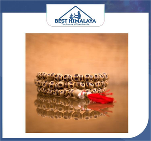 Cuentas de Tulsi Rudraksh Budistas Naturales Indias al por Mayor, Talladas, Ecológicas, de Piedra de Juego, para Jaap Mala - Product Image 6