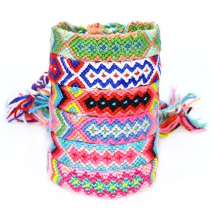 Wholesale Custom Cheap Arrowhead Macrame Woven Knotted Cotton Wrist Band Friendship Bracelet For Women