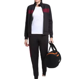 OEM logotipo personalizado 100% algodón de peso pesado en blanco deportes Jogger Suit cremallera completa sudaderas con capucha y pantalones de chándal para las mujeres de diseño - Product Image 4