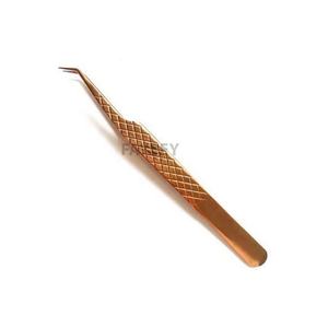 Bonne qualité 45 degrés pince à épiler Extension de cils 12cm pince à épiler à pointe en fibre d'acier inoxydable 16.5g couleur violette - Product Image 3