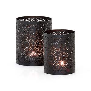 Decorative <b>small</b> iron tea light votive holder with laser cut design for <b>bedside</b> <b>tables</b> shelves mantelpieces decoration - Product Image 2