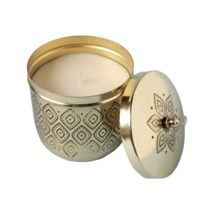Traditional Best Affordable Handmade Metal Candle With Knob Lid - Product Image 4