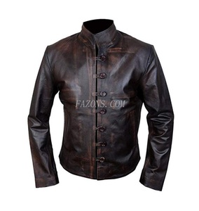 Veste en cuir décontractée pour homme, style vintage, cuir véritable, design rétro, prix de gros, OEM - Product Image 1