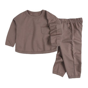 Ensemble de survêtement en polaire pour enfants personnalisé, tenue deux pièces, sweat-shirt, pantalon de jogging, couleur unie, unisexe, vêtements décontractés d'hiver - Product Image 5
