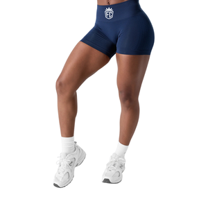 Shorts Deportivos de Cintura Alta sin Costuras Azul Marino para Mujer, Leggings de Compresión Elásticos para Entrenamiento, Ropa Deportiva a Prueba de Sentadillas - Product Image 2