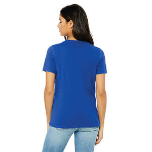 Airlume-Camiseta de algodón peinado y anillo para mujer, Camiseta holgada de manga corta con cuello en V, 100% oz - Product Image 3