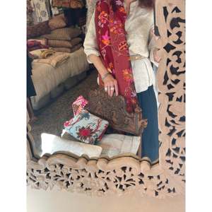 Autumn Elegant Floral Jewel Embroidered <b>Wool</b> Warm Woolen Fabric 80x200cm - Product Image 3