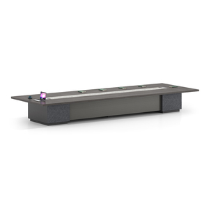 Modern Gray Modular Office Conference Table <b>Large</b> Customizable Durable MFC Wood Meeting <b>Desk</b> for School Hospital Project - Product Image 2