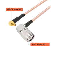 Câble coaxial RG316 TNC mâle vers MMCX mâle droit/à angle droit, connecteur RG316, câble de raccordement RF, pigtail 50 ohms, extension de modem sans fil