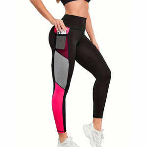 Leggings de fitness en spandex 100% coton de haute qualité Leggings de gymnastique taille haute confortables tissés avec du tissu tricoté - Product Image 1