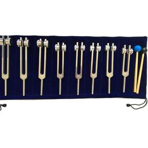 Ensemble de 8 diapasons dorés en alliage d'aluminium, outils de thérapie musicale, de méditation et de guérison sonore pour les chakras, instrument médical - Product Image 5