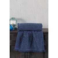 Serviette de toilette Varol Jacaranda 100% coton jacquard à motif damassé, douce et compressée, 50x90cm, pour la maison, la cuisine, l'hôtel, la plage, idéale comme cadeau