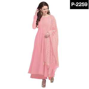 Conjunto de Kurtis Estilo Anarkali de Material Crepé Listo para Usar, Étnico Indio, con Parte Inferior y Dupatta, para Uso Casual y Festivo - Product Image 5