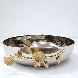 Shiny Polished Free Golden Plated Leaf Shape Design Decorative <b>Bowl</b> Stainless Steel Brass Metal Table Ware <b>Bowl</b> - Product Image 1