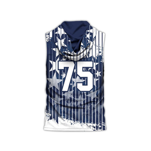 Nueva moda Slim Fit hombres sin mangas Sudadera con capucha de talla grande camiseta de fútbol Material sólido más vendido nuevo estilo sin mangas 7v7 Sudadera con capucha - Product Image 3