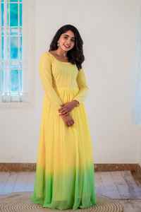 Haute qualité Designer mariage et fête Style pakistanais robe pleine Flair Faux floraison Georgette impression numérique paillettes fête porter - Product Image 5