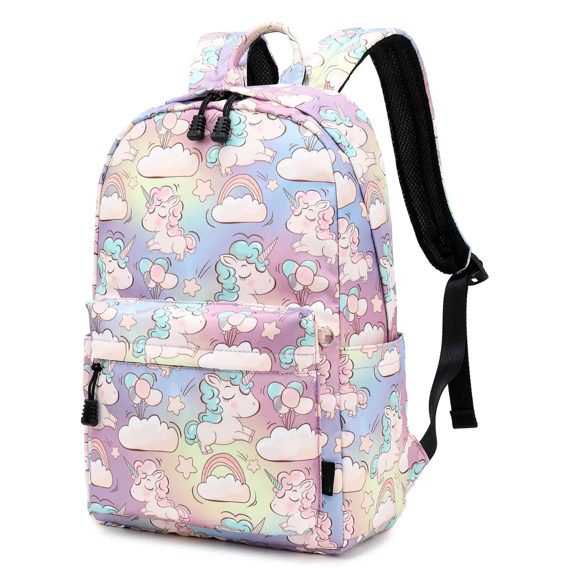 New OEM Custom Breathable Sublimation Backpack For Students Kids School Bags Printing Zipper Multi Pockets Nylon Shoulder Bags