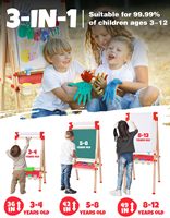 Chevalet chevalets pour enfants pour tout-petits avec rouleau de papier-réglable magnétique double face, chevalet d'art pour tout-petits de 2 à 8 ans