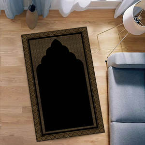 Alfombra de Oración Dorada: Alfombra Islámica Musulmana para Mezquita, Antideslizante, Alfombra Delgada No Tejida - Product Image 2