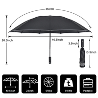Parapluie de voyage compact de haute qualité pour enfants, ouverture automatique, poignée réfléchissante, impression de logo personnalisé, LED inversée