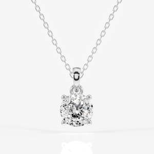 Pendentif Solitaire en Or 18 carats avec Diamant de Laboratoire Taillé Portugais, Sertissage à Quatre Griffes - Product Image 3