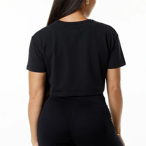 Novedades, oferta completa de verano, Tops cortos para mujer, Tops cortos lisos de manga corta de Color sólido, camiseta para mujer, ropa de calle informal - Product Image 6