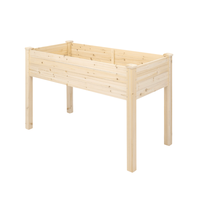 Jardinera Elevada de Madera Natural para Exteriores con Patas, Pedido al por Mayor para Camas de Jardín para Vegetales GB102