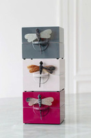 Boîte à bijoux en bois laqué de luxe avec poignée libellule élégant fait à la main organisateur de stockage à haute brillance pour la décoration intérieure OEM ODM