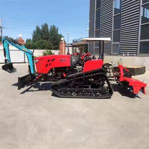 Venta al por mayor personalizado 40hp 50hp 70hp 80hp Mini Bulldozer trasero Rotary Tiller Tractor sobre orugas - Product Image 3