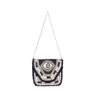 Bolso de Mano de Yute con Diseño de Ojo Turco, Duradero, Moderno y con Cuentas Hechas a Mano para Mujer - Product Image 1