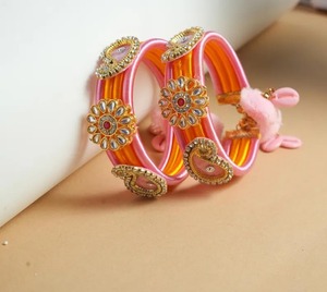 Kundan กำไลข้อมือหลากสีสำหรับงานแต่งอินเดียของขวัญเพื่อนเจ้าสาวสำหรับ haldi Sangeet ตรุษจีน - Product Image 1