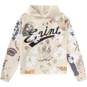 Homme Unisexe Hoodies MR SAINT Lettre Graphique Distressed Thermal Streetwear Hoodies Sweatshirt Casual Cotton Hooded - Product Image 3