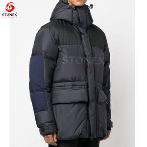 Chaqueta acolchada de invierno de talla grande al mejor precio del fabricante directo para hombre, lona con capucha y soporte de manga completa de Color sólido personalizado - Product Image 3