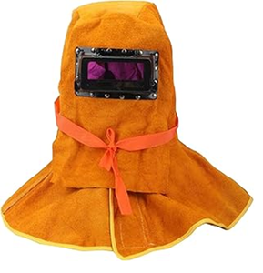 Capuche de soudage en cuir Vente en gros Capuche de protection pour soudeur en cuir de vachette jaune Capuche de sécurité pour soudage jaune - Product Image 1