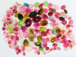 Natural Bio turmalina piedras preciosas sueltas facetadas Rosa corte piedra cabujón mezcla forma tamaño 24x18mm a 9x6mm - Product Image 2